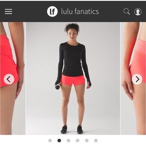 Lululemon Speed Up Short h2O 2.5” Electric Coral